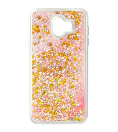 Силіконова рідина Fashion для Samsung Galaxy J4 (2018) J400 (рожеві зірки)