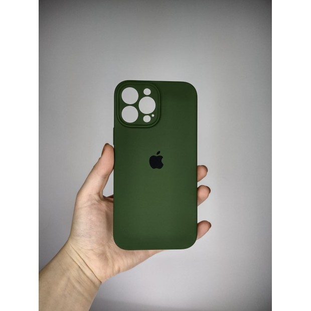 Оригінальний силіконовий чохол RoundCam для Apple iPhone 13 Pro Max (лісово-зелений)