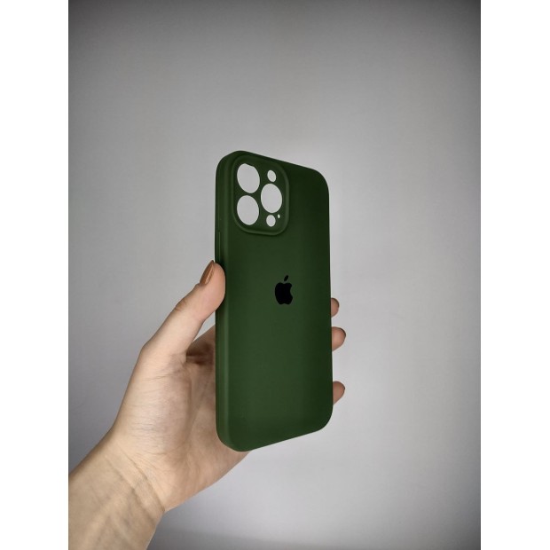 Оригінальний силіконовий чохол RoundCam для Apple iPhone 13 Pro Max (лісово-зелений)