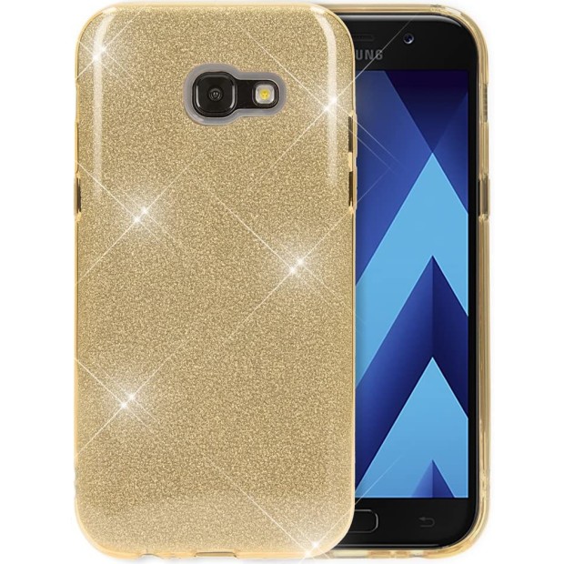 Силикон Glitter Samsung Galaxy A3 (2017) A320 (Золотой)
