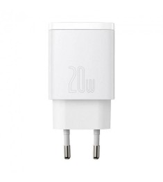 Baseus Palm 20W PD Charger (1 Type-C / 1 USB) + Type-C to Type-C Cable (White) P..