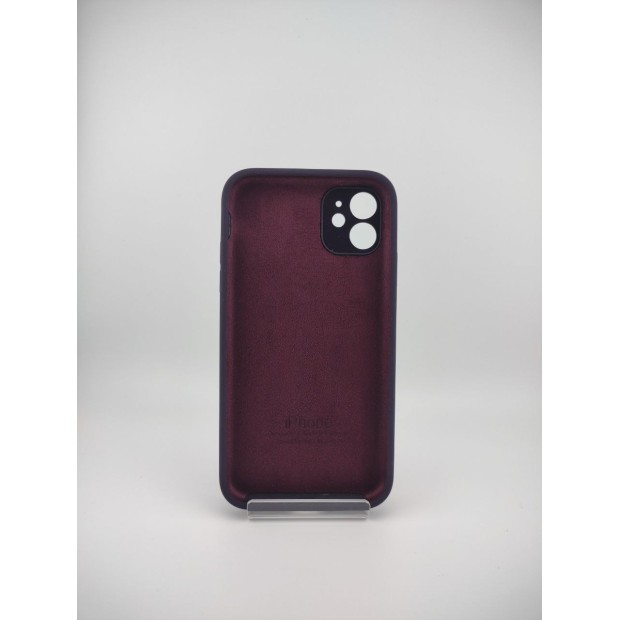 Оригінальний силіконовий квадратний чохол RoundCam для Apple iPhone 11 (72) баклажанового кольору