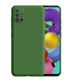 Силикон Original Samsung Galaxy A51 (2020) (ShutCam) (Тёмно-зелёный)