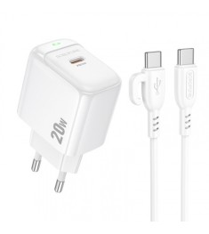 Зарядний пристрій USB Borofone BAS43A QD 20W (1 Type-C) + кабель Type-C - Type-C.. Зарядний пристрій USB Borofone BAS43A QD 20W (1 Type-C) + кабель Type-C - Type-C..