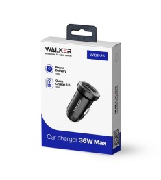 Walker WCR-25 QC3.0 PD 3A 36W (1USB  /  1Type-C) (Black) Charger Adapter