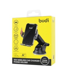 Автотримач Budi Wireless Car Charger Phone Holder 15W (Чорний) CM550B U