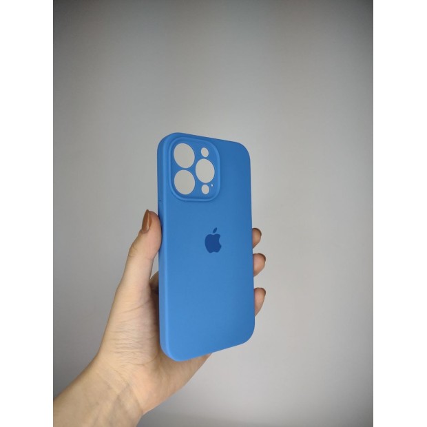 Оригінальний силіконовий чохол RoundCam для Apple iPhone 13 Pro (12), королівський синій.