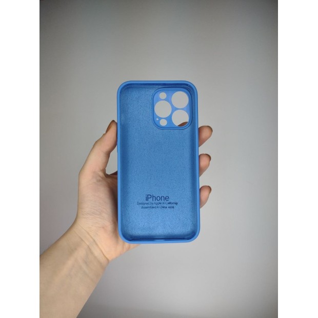 Оригінальний силіконовий чохол RoundCam для Apple iPhone 13 Pro (12), королівський синій.