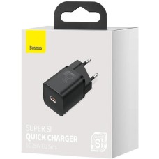 СЗУ-адаптер Baseus Super Si 25W PD QC EU 1Type-C (Чёрный) CCSP020101