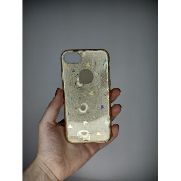 Силикон Glitter Apple iPhone 7 / 8 / SE (2020) (Heart)