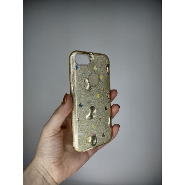 Силикон Glitter Apple iPhone 7 / 8 / SE (2020) (Heart)