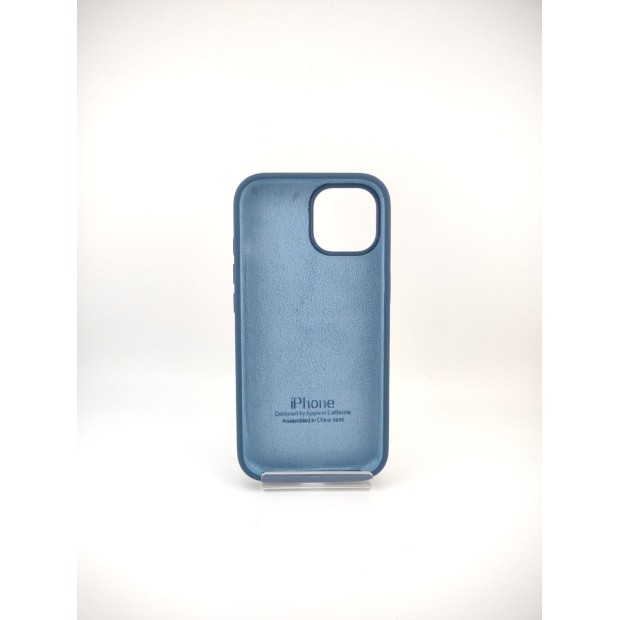Силіконовий оригінальний чохол круглої форми для Apple iPhone 15 (штормово-синій)