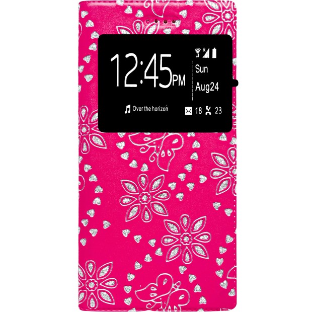 Чехол-книжка Elite Window Flowers 3.7 (Розовый)