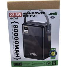 PowerBank Wecome WP-78 80000mAh PD / QC 22.5W (Black)