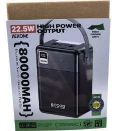 PowerBank Wecome WP-78 80000mAh PD / QC 22.5W (Black)