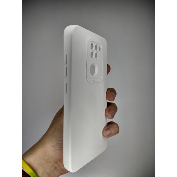 Силікон оригінальний Xiaomi Redmi Note 9  /  Redmi 10X (з захистом камери) (білий)