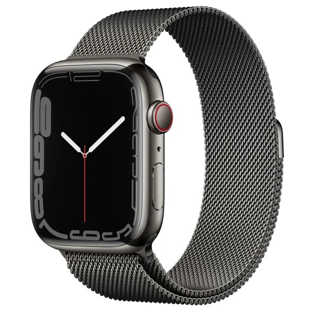 Смарт-часы Apple Watch Series 7 45mm (Graphite) (Graphite Milanese Loop) (Grade A) 89% Б/У O