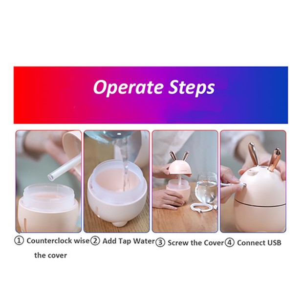 Увлажнитель воздуха и ночник 2in1 Humidifiers Rabbit