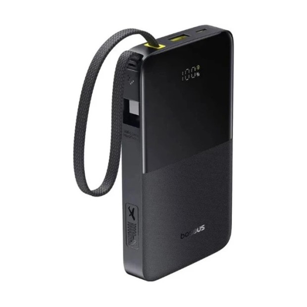 PowerBank Baseus Baseus EnerFill Bipow 2 Pro + вбудований кабель Type C 22.5W 10000mAh (Чорний)