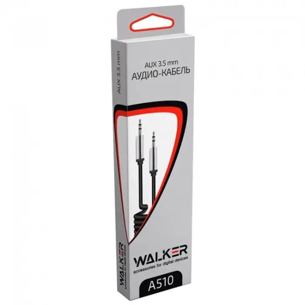 Кабель-AUX Walker A510 Spring (3.5mm to 3.5mm) (Чёрный)