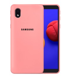 Силіконовий чохол Original 360 з логотипом для Samsung Galaxy A01 Core (Рожевий)..