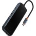 Adapter USB HUB Baseus AcmeJoy WKJZ010613 (Type-C to HDMI / 2USB3.0 / USB2.0 / Type-C / RJ45 / SD) (Gray)