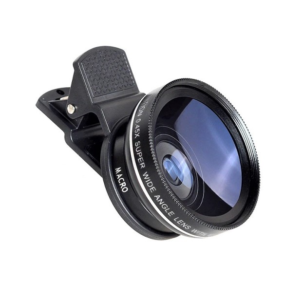 Об'єктив для мобільного телефону ширококутний 0.4x (чорний) (уцінка) (категорія 2)