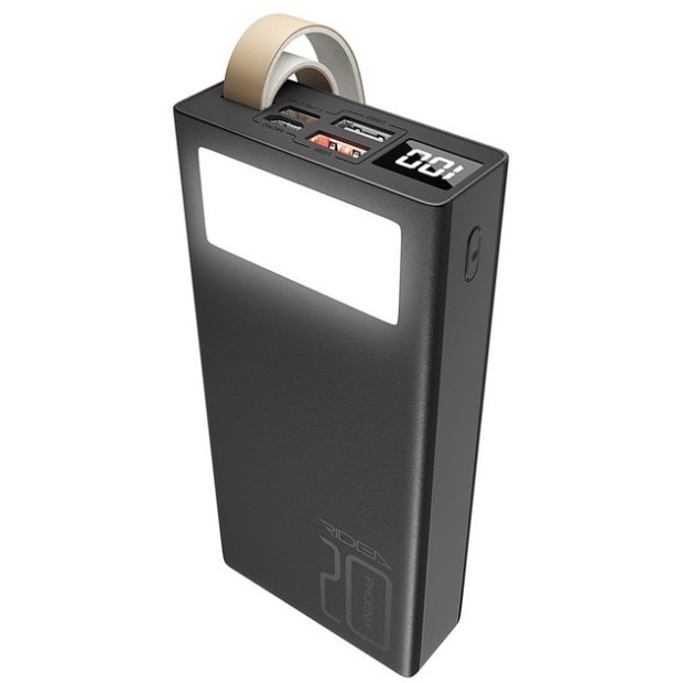 PowerBank Ridea RP-D20L+ Phoenix20+ 20000mAh 20W + фонарик (Black)