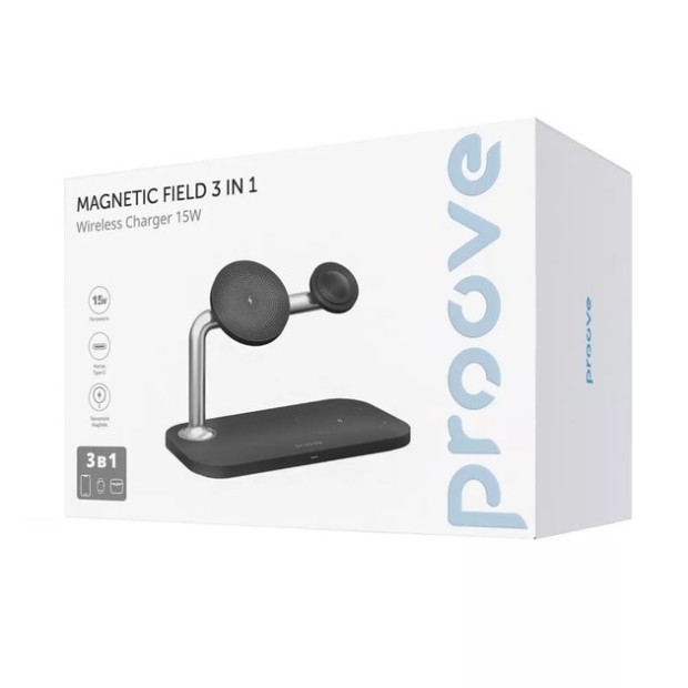 Бездротовий зарядний пристрій Proove Magnetic Field 3in1 (Black)