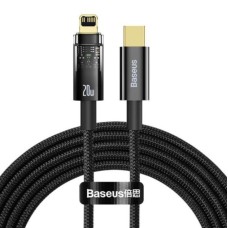 USB-кабель Baseus Explorer Auto Power-Off 20W (1м) (Type-C до Lightning) (Чорний) CATS000001