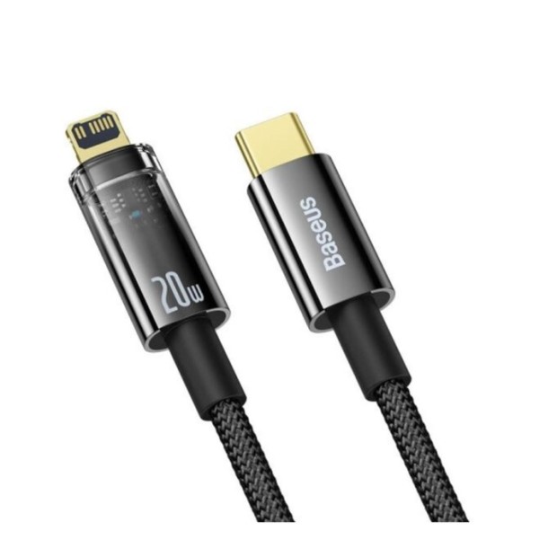USB-кабель Baseus Explorer Auto Power-Off 20W (1m) (Type-C to Lightning) (Чёрный) CATS000001