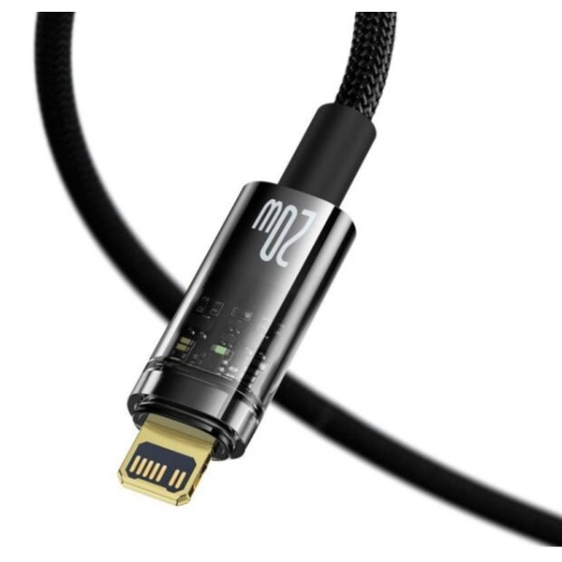 USB-кабель Baseus Explorer Auto Power-Off 20W (1m) (Type-C to Lightning) (Чёрный) CATS000001