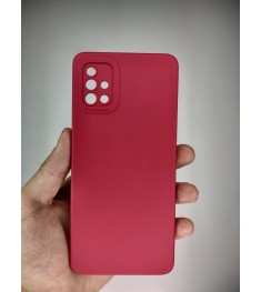 Силікон Original Samsung Galaxy A51 (2021) (ShutCam) (Малиновий)