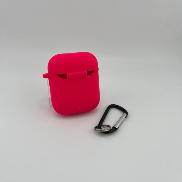 Чохол для навушників Full Silicone Case with Microfiber Apple AirPods (31) Barbie Pink