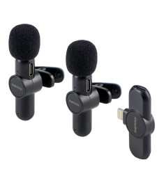 Бездротовий петличний мікрофон Remax K10 Twin (Lightning) (Чорний)
