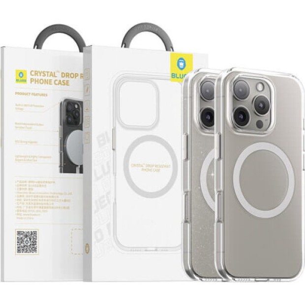 Чохол Blueo Crystal Pro Drop Resistance MagSafe для Apple iPhone 16 Pro Max (Прозорий)