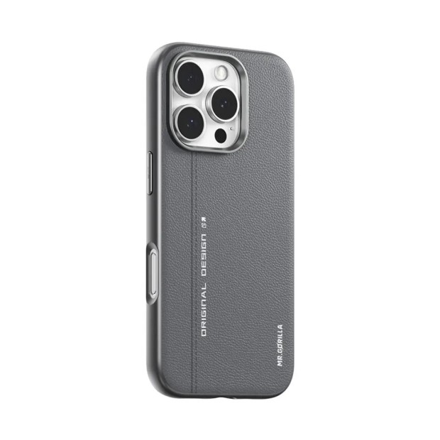 Чохол Blueo Premium Leather з MagSafe для Apple iPhone 16 Pro Max (Сірий)