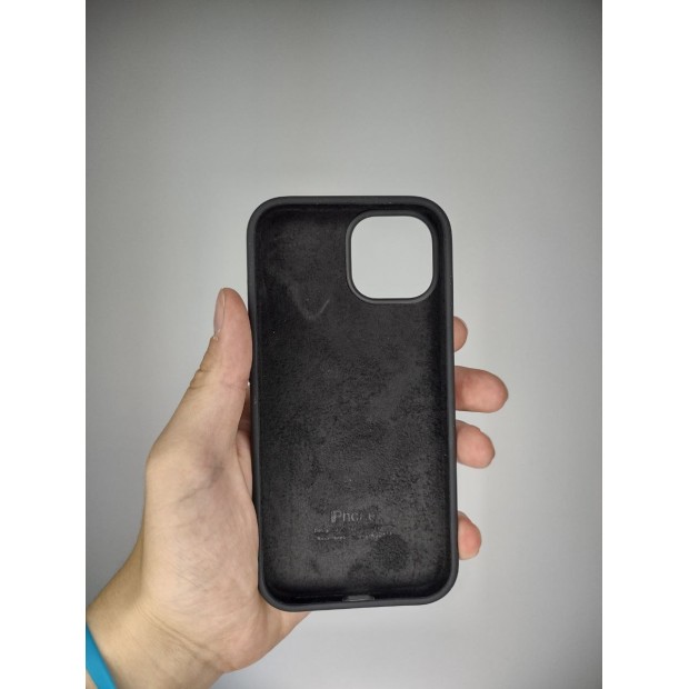 Силіконовий оригінальний круглий чохол для Apple iPhone 15 (07) чорний Силіконовий оригінальний круглий чохол для Apple iPhone 15 (07) чорний