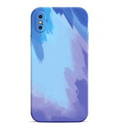 Силіконовий чохол WAVE Watercolor для iPhone X  /  XS (синій)