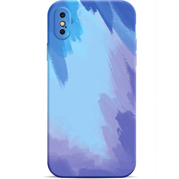 Силіконовий чохол WAVE Watercolor для iPhone X  /  XS (синій)