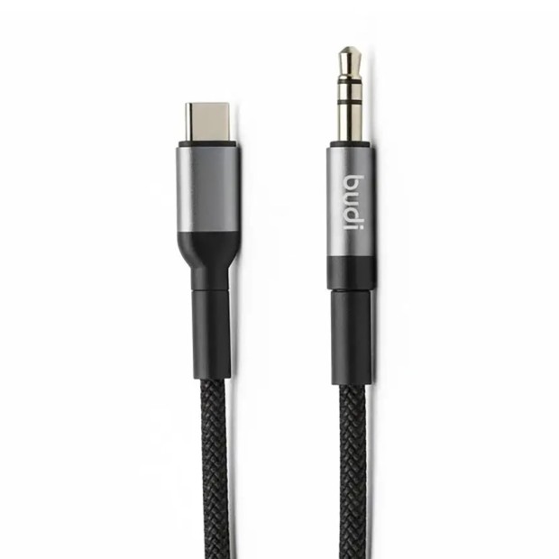 Адаптер Budi Type-C на 3.5мм AUX (1.2м) (Чорний) DC131TXA U