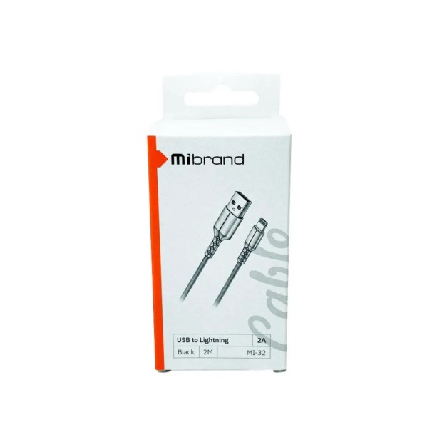 USB-кабель Mibrand Mi-32 Nylon 50 см (Lightning) (Чорний)