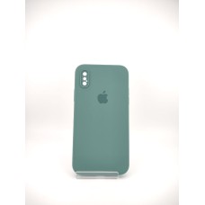 Оригінальний квадратний круглий чохол для Apple iPhone X  /  XS в кольорі чорнувато-зелений