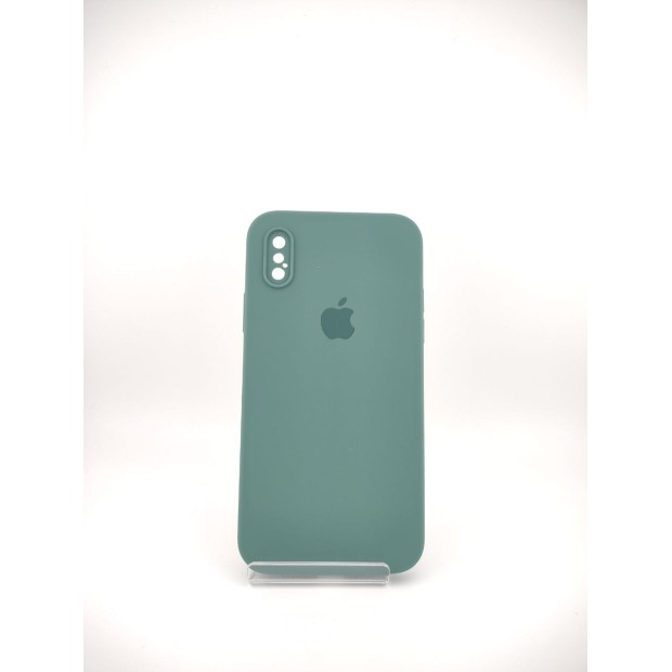 Оригінальний квадратний круглий чохол для Apple iPhone X  /  XS в кольорі чорнувато-зелений