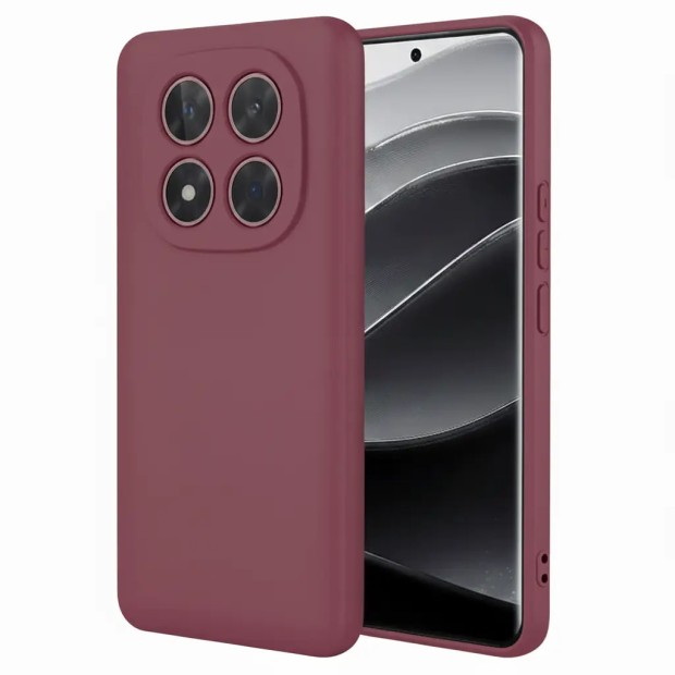 Силіконовий чохол Original Xiaomi Redmi Note 14 Pro Plus 5G (ShutCam) (Бордового кольору)