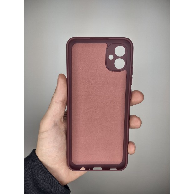 Силіконовий оригінальний чохол для Samsung Galaxy A04E (2022) (ShutCam) (Бордовий)