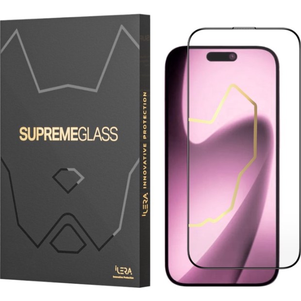 Защитное стекло iLera DeLuxe Original Apple iPhone 17 Pro (Black) iLFCDL17Pr