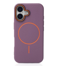Чохол Beats з текстурою шкіри MagSafe для Apple iPhone 16 (Темно-фіолетовий)