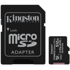 Kingston Canvas Select Plus MicroSDXC 512GB Memory Card (UHS-1) A1 (Class 10) + SD Adapter