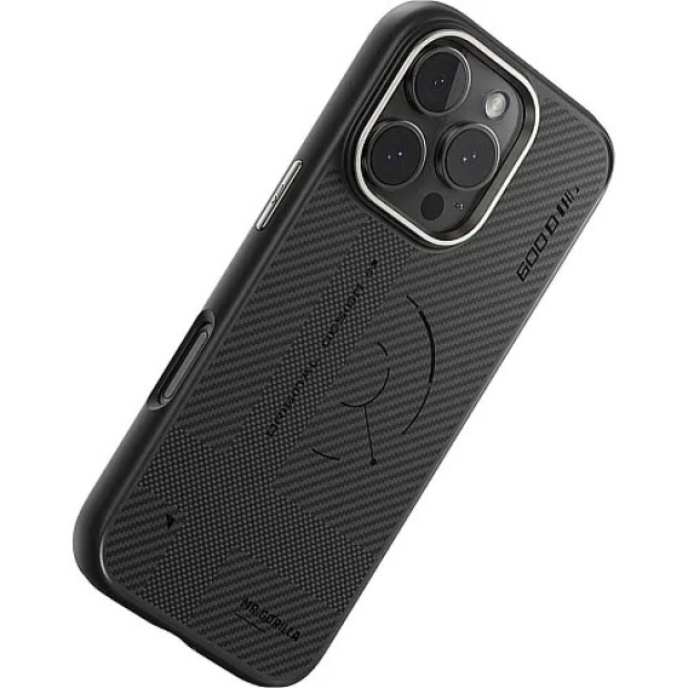 Case Blueo Bi-Texture Air Aramid Fiber MagSafe for Apple iPhone 16 Pro Max (Black / Grey)